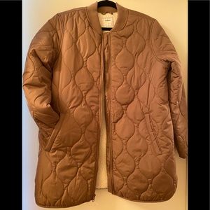 Dusty Rose Old Navy long bomber jacket